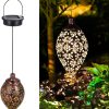 Hanging Solar Lights Lantern Led Garden Lights Metal Lamp Waterproof For Outdoor Hanging Decor