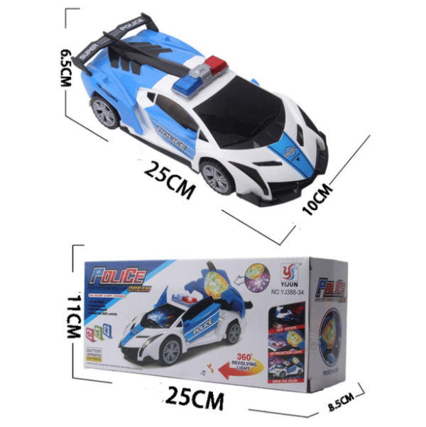 360 Rotating Light Up Police Car Toy