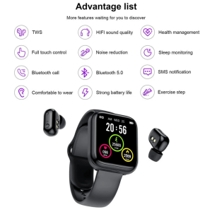 2 In 1 Smart Watch Wireless Bluetooth Earphones