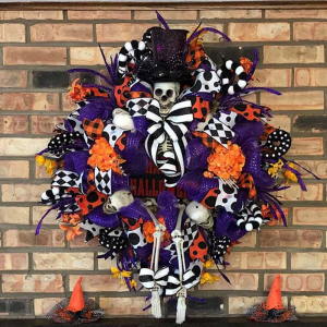 Halloween Purple Skull Wreath