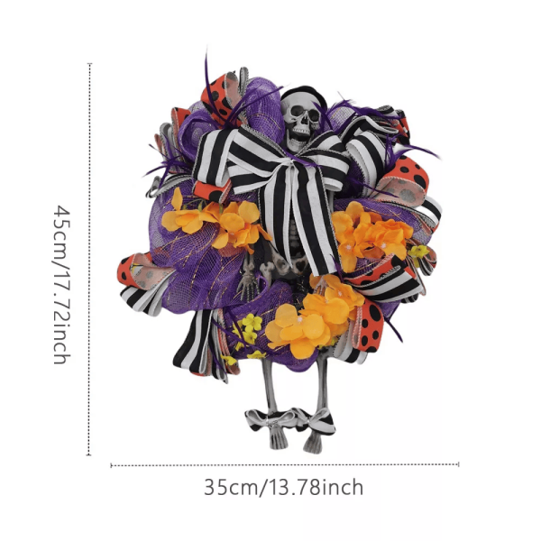 Halloween Purple Skull Wreath