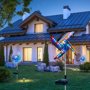 Early Christmas Solar Power Windmill Light Outdoor Garden Decoration