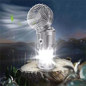 6 In 1 Portable Outdoor Led Camping Lantern With Fan Solar Design Fan Function