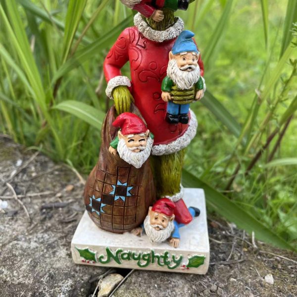 Christmas Grinch Eating Gnomes Outdoor Halloween Garden Decor