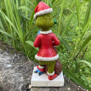 Christmas Grinch Eating Gnomes Outdoor Halloween Garden Decor