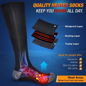 Rechargeable Heated Socks For Men And Women Electric Socks With 3 Settings