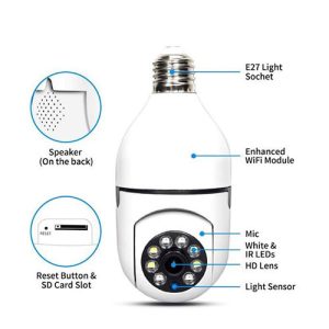 5G Wifi E27 Bulb Surveillance Camera Night Vision