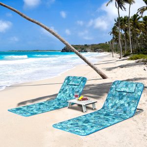 Portable Low Folding Pool Beach Tanning Lounge Chair 2 Pcs