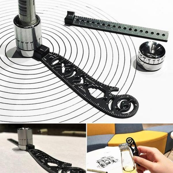 Versatile Portable Design Tool Multi-Function Drawing Ruler