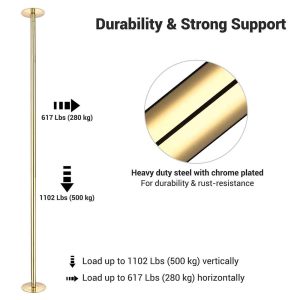 9Ft Golden Spinning Strip Pole