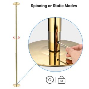 9Ft Golden Spinning Strip Pole