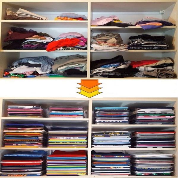 10 Layer Clothes Storage Board Fold Clothing Organizer T-Shirt Document Closet Drawer Divider Organizer