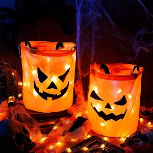 Pumpglow Halloween Pumpkin Buckets With Led Lights | 1 1 (2Pcs)