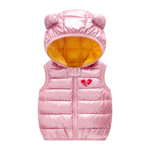 Autumn Kids Outerwear Hooded Sleeveless Warm Vest