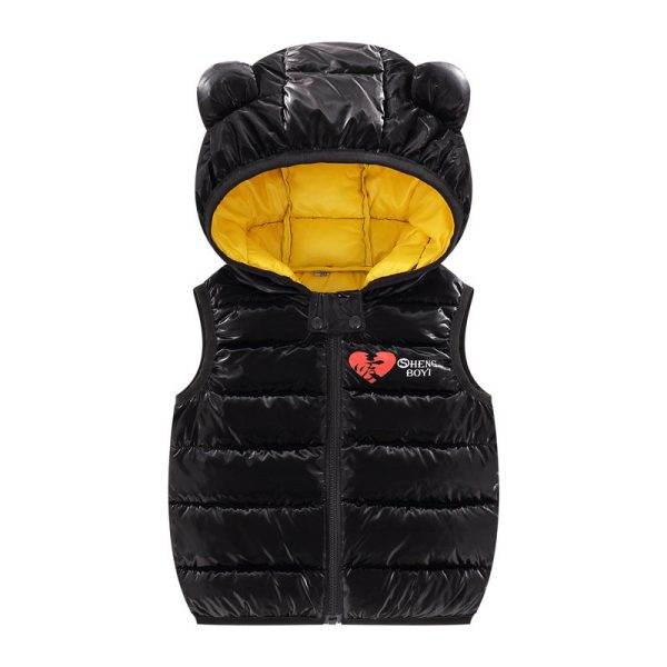 Autumn Kids Outerwear Hooded Sleeveless Warm Vest