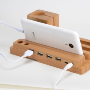 Bamboo Mobile And Watch Holder