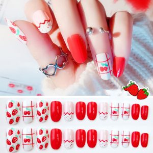 Cute Little Strawberry Removable Nail Sticker Wearable