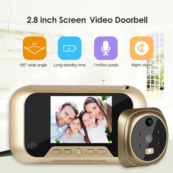 2.8 Inch Infrared Night Vision Camera Intelligent Peephole & Video Doorbell