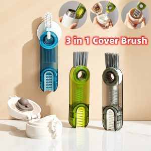 3 In 1 Tiny Bottle Cup Cover Brush Straw Cleaner Tools Multi-Functional Crevice Cleaning Brush