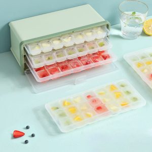 Drawer Type Plastic Ice Cube Mold With Lid And Bin