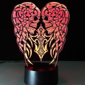 3D Led Color Changing Lamp Halloween Skull Light Acrylic 3D Hologram Illusion