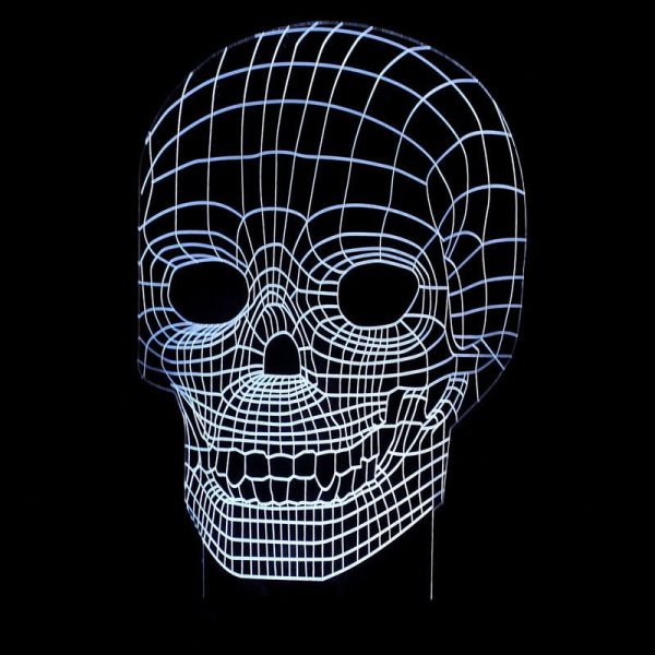 3D Led Color Changing Lamp Halloween Skull Light Acrylic 3D Hologram Illusion