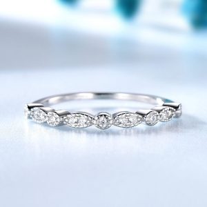 925 Sterling Silver Simple Silver Diamond Fashion Ring