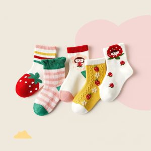 5 Pairs Of Cute Cartoon Children'S Socks