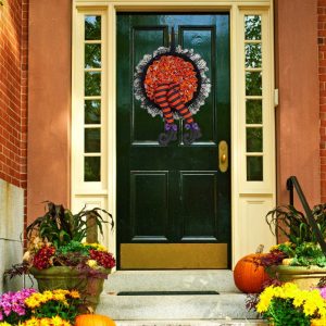 Halloween Witch Long Leg Wreath