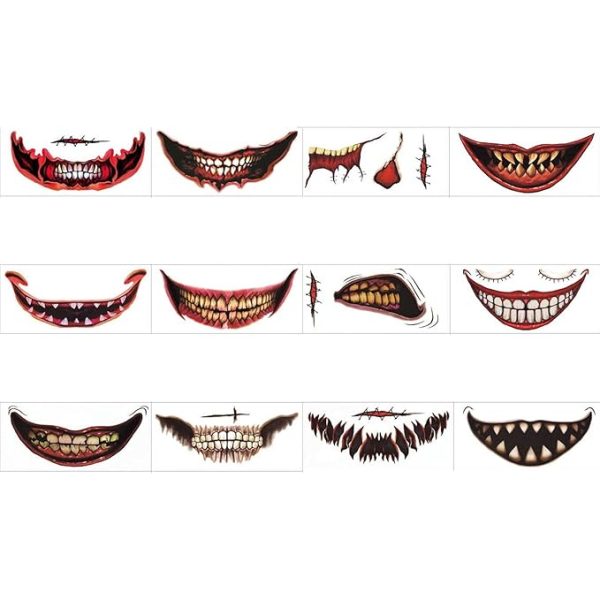 Halloween Prank Tattoo Stickers Set Of 12 | 6 + 6