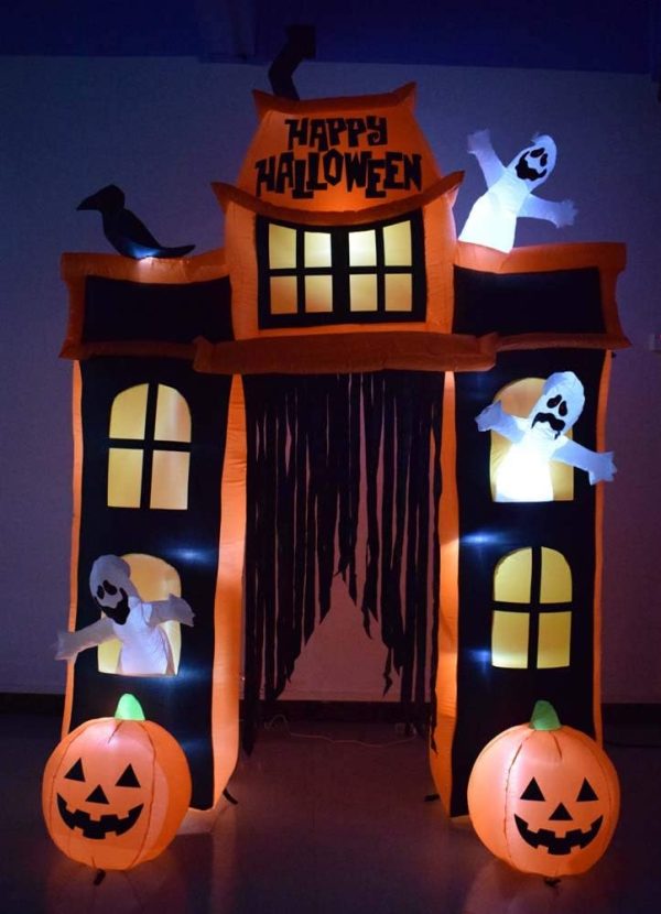 Spooky House Yard Inflatable 10' Tall |Decoration For Home/Yard/Lawn/Halloween Party