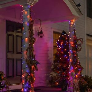 Kemooie 500 Led Halloween Lights, 164Ft 8 Lighting Modes Plug In Waterproof Fairy Lights For Outdoor Tree Lights Party Garden Balcony Halloween Decorations(Purple And Orange)