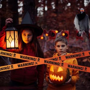 3 Pcs Halloween Fright Tape Bundle - Warning - Enter If You Dare - Haunted Keep Out, 3Inx90Ft Halloween Decoration Caution Tape For Haunted Houses, Danger, Beware And Attention