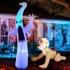 Goosh 6 Ft Halloween Inflatables Ghost And 4 Ft Halloween Inflatable Zombie, Outdoor Decorations Blow Up Yard Scary Red Eye Dimming Ghost With Built-In Colorful Leds For Garden Lawn Indoor Party Decor