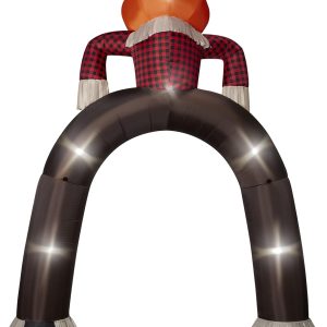 Spirit Halloween 12 Ft Light-Up Pumpkin Scarecrow Inflatable Archway