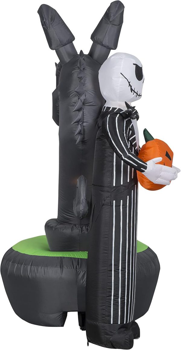 Gemmy 228488 Jack Skellington With Halloween Town Fountain Lightshow Projection Airblown Inflatable, Multi