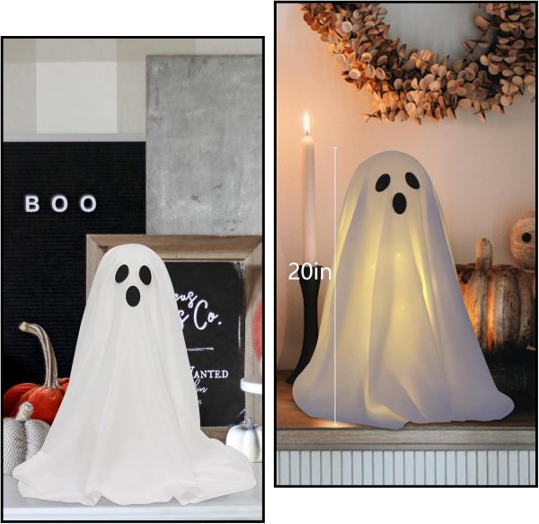 Dazonge 2 Packs Halloween Decorations, Spooky Ghost Halloween Decor With String Lights Battery Operated, Easy To Assemble Ghost Halloween Decorations Indoor