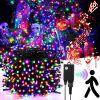 Enhon 500 Led 164Ft Halloween String Lights Outdoor With Spooky Music, Infrared Motion Sensor Controller Waterproof Lighted Halloween Fairy Lights For Halloween Party Decorations(Purple Orange Green)