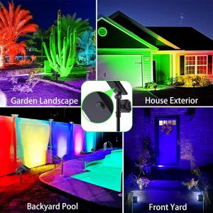 Jsot Solar Lights Outdoor Waterproof - Color Changing Solar Spot Lights Outside, Solar Powered Spotlight Landscape Lighting Halloween Spotlights For Tree Garden Yard Pathway Driveway House Christmas