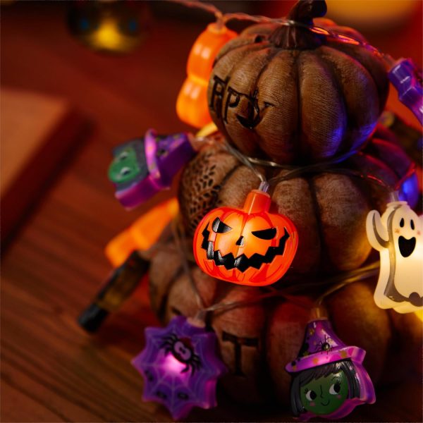 Lolstar Halloween String Lights Decorations, 20 Led Halloween Window Lights Battery Operated (Not Included) With Timer Function And 8 Flashing Modes, Window Lights For Home Halloween Party Decor