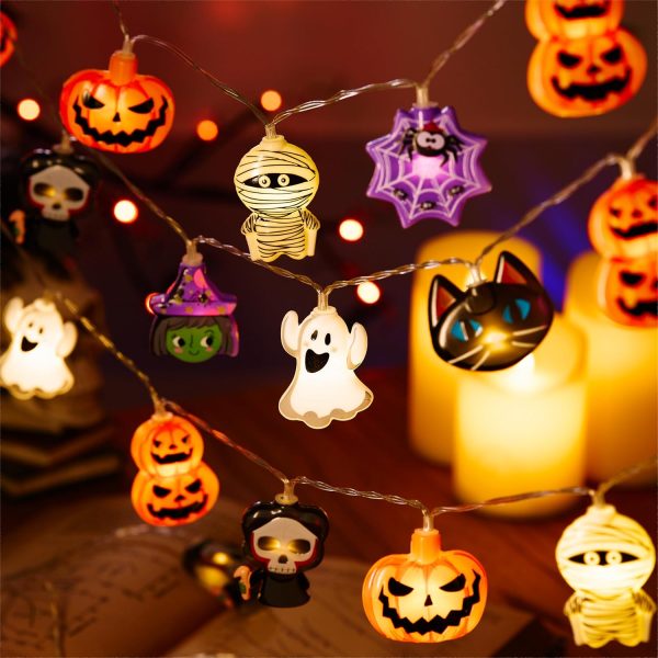 Lolstar Halloween String Lights Decorations, 20 Led Halloween Window Lights Battery Operated (Not Included) With Timer Function And 8 Flashing Modes, Window Lights For Home Halloween Party Decor