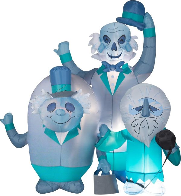 Gemmy Airblown Haunted Mansion Hitchhiking Ghosts Scene Disney, 6 Ft Tall, Blue