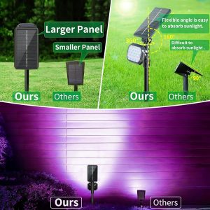 Jsot Solar Lights Outdoor Waterproof - Color Changing Solar Spot Lights Outside, Solar Powered Spotlight Landscape Lighting Halloween Spotlights For Tree Garden Yard Pathway Driveway House Christmas