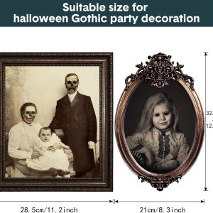 Halloween Decorations, 12 Pieces Laminated Halloween Gothic Decor Poster Frames Durable Haunted House Creepy Portraits Pictures Spooky Home Decor