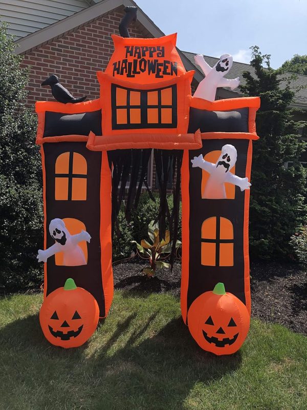 Spooky House Yard Inflatable 10' Tall |Decoration For Home/Yard/Lawn/Halloween Party