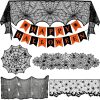 Colovis Decorations Indoor Set, 38Pcs Table Decorations For Indoor, Mantel Scarf, Table Runner, Table Cover, Banner, 3D Bats, Lampshade & Creepy Cloth For Party Decor