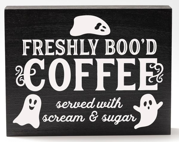 Freshly Booed Coffee Sign Halloween Coffee Bar Decor For Halloween Kitchen Decor