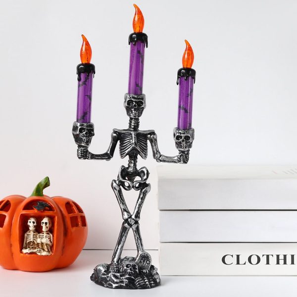 Skellight Halloween Skeleton Candlestick With Led Lights | 1 1 (2Pcs)