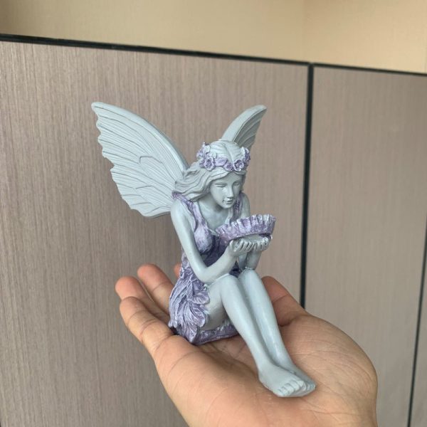 Angel Girl Statue Bouquet Flower Fairy Garden Ornament