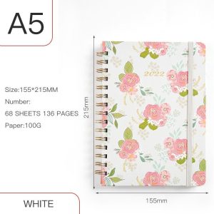 Annual Calendar A5 Coil Notebook English Book